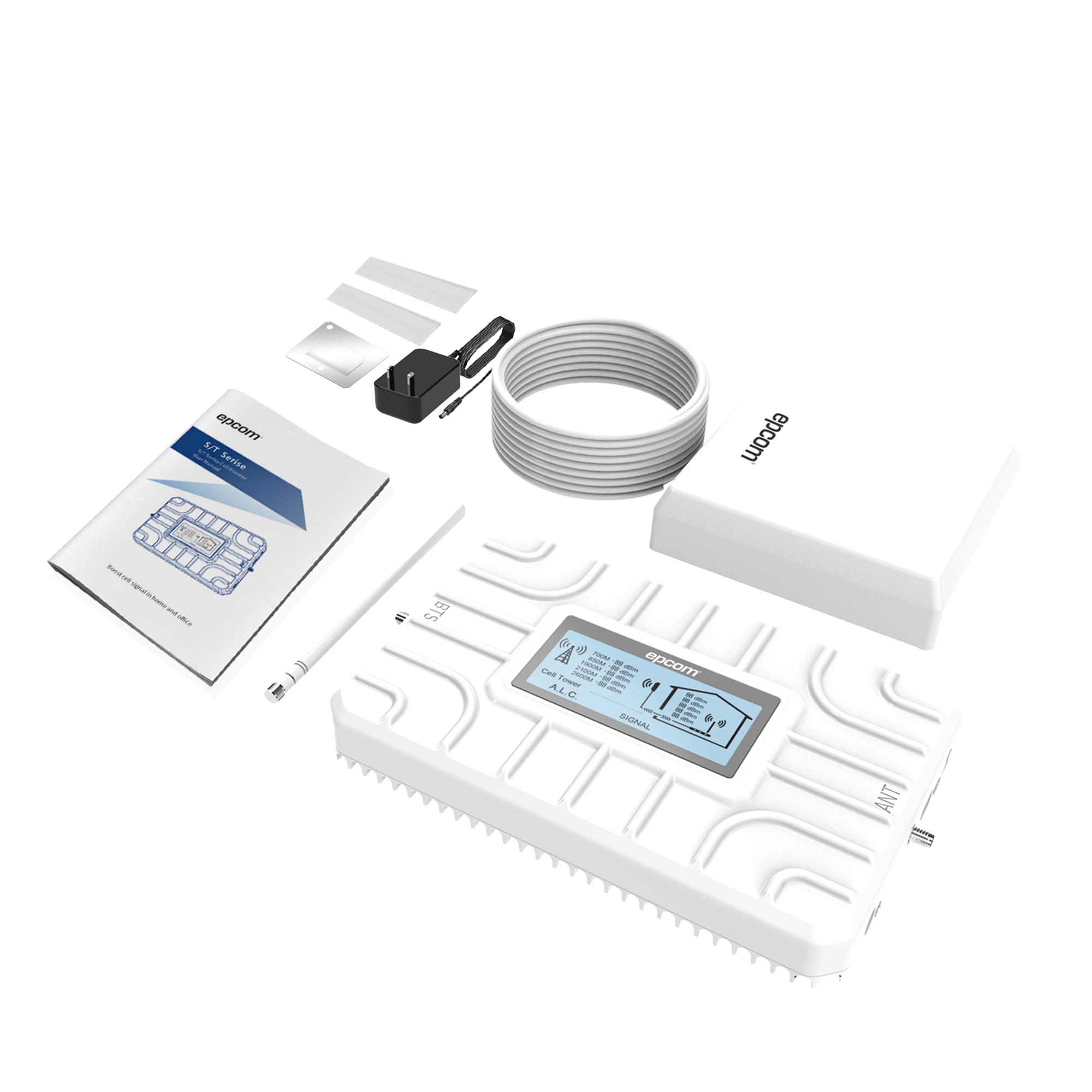 EP-5G-PBT|Kit Amplificador de Se??al Celular 5G / Mejora las llamadas convencionales y VoLTE / Soporta los datos de las tecnolog?¡as 2G, 3G, 4G y 5G de TELCEL, AT&T, MOVISTAR y OMV de Alt?ín / Cubre hasta 300 m2.